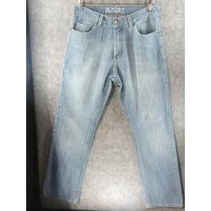 Axis Denim Jeans Men's Size 29x30 Blue Straight Leg Light Wash Distressed‎ Flaws
